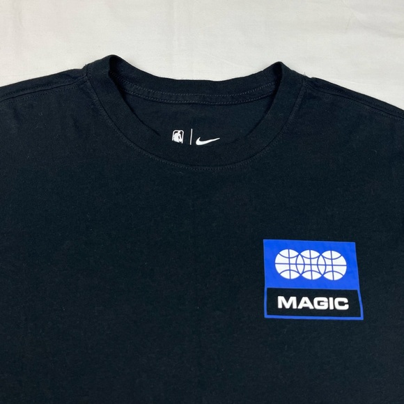 Nike Orlando Magic Mens Long Sleeve T-Shirt Sz Medium Swoosh Records Black A5 - Picture 5 of 9